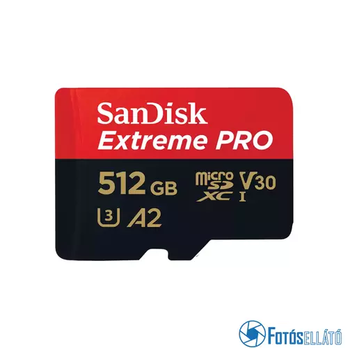 SanDisk microSDXC™ Mobile Extreme PRO™ memóriakártya, + adapter, (olvasási seb.: 200MB/s , írási seb.: 140MB/s) UHS-I, V30, A2, C10, U3  + Rescue Pro Deluxe
